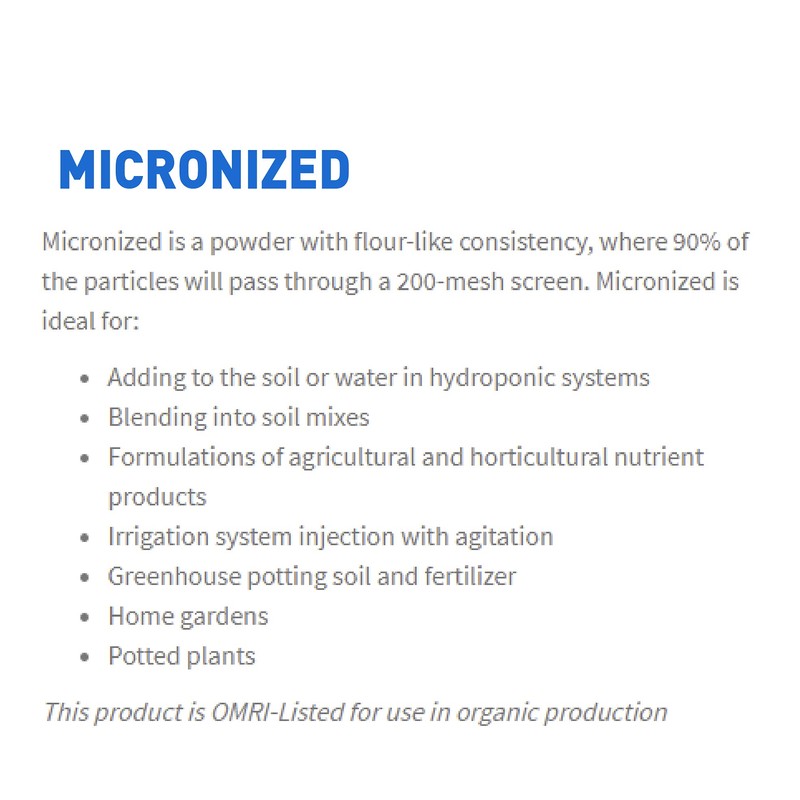 Azomite Organic Micronized Trace 0-0.2 Fertilizer Bulk Bag of 67