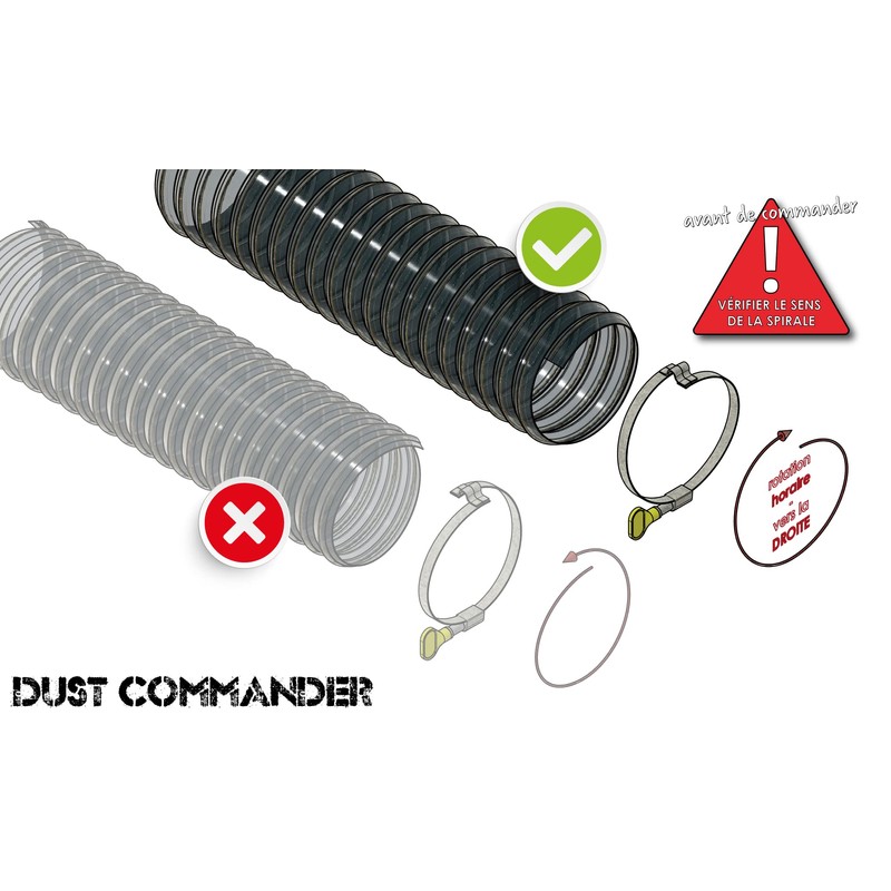 DUST COMMANDER KBHC100R spiral hose clamp, set of 4, 100