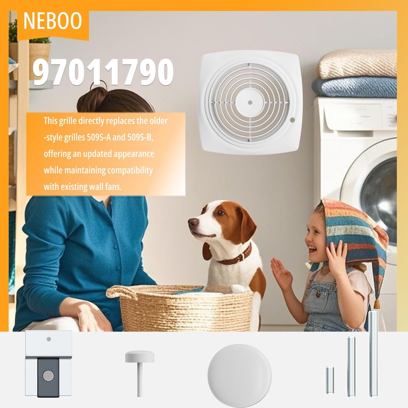 Compatible with Nutone Broan 97011790 Grille Wall Fans Part