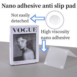 Deefongo 8Pcs Acrylic Bookends,Heavy Duty Book End with Non-Slip Stickers,Acrylic Book Stand for Bedroom Library Office School Decoration Gift