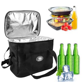 VZXZXE Small Cool Bag for Travelling 29 x 26 x 21 cm Cool Bag Shopping Freezer Bag Insulated Bag Thermal Bag Picnic Bag for Food Transport (Black)
