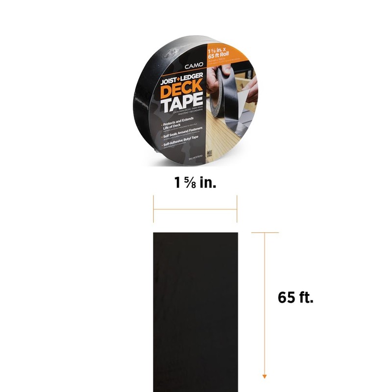 Camo Deck Joist Tape, 1-5/8" x 65', Butyl Flashing Tape