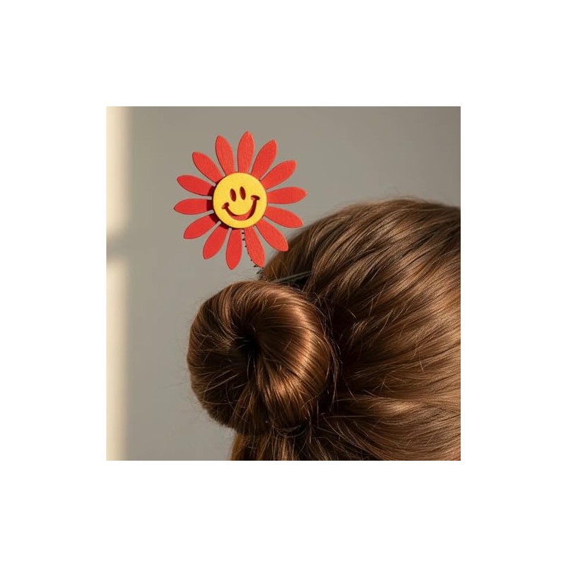 Set de 12 Pinzas para Cabello Flor con Resorte y