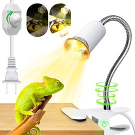 Reptile Heat Lamp,Tortoise Heat Lamp with 40 CM Lengthened Gooseneck,Grow Lights for Plants,Chick Heat Lamp, E27 Ceramic Lamp Holder,Clamp Light with Dimmable Switch,Metal Clip,for Lizards,No Bulb