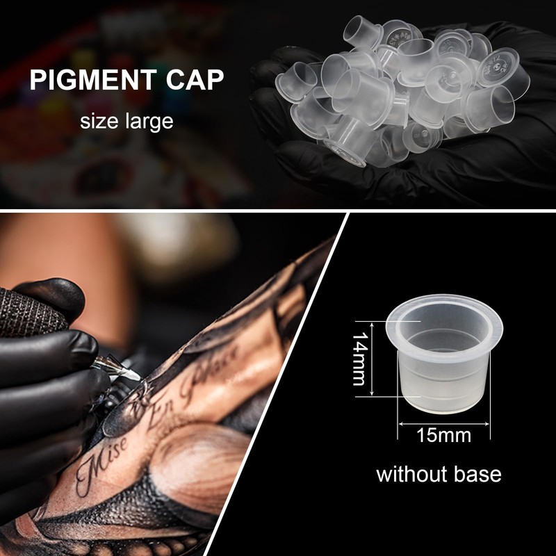 Rayyl Tattoo Ink Cup Holder with 100 Ink Caps, Skull