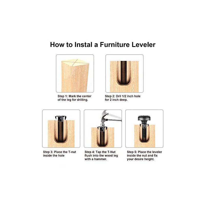 niveladores de Muebles,Patas de nivelación Ajustables de Muebles para mesas,