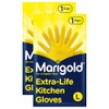 MARIGOLD Extra Life Kitchen Gloves Pack of 6, Yellow -