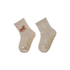 Sterntaler Fli Fli Air Double Pack Tiger - Unisex Tile Speedster with Motifs - Stopper Socks Baby with Inner Terry Cloth in the Sole Area - Baby and Children Stockings with Non-Slip Sole, beige