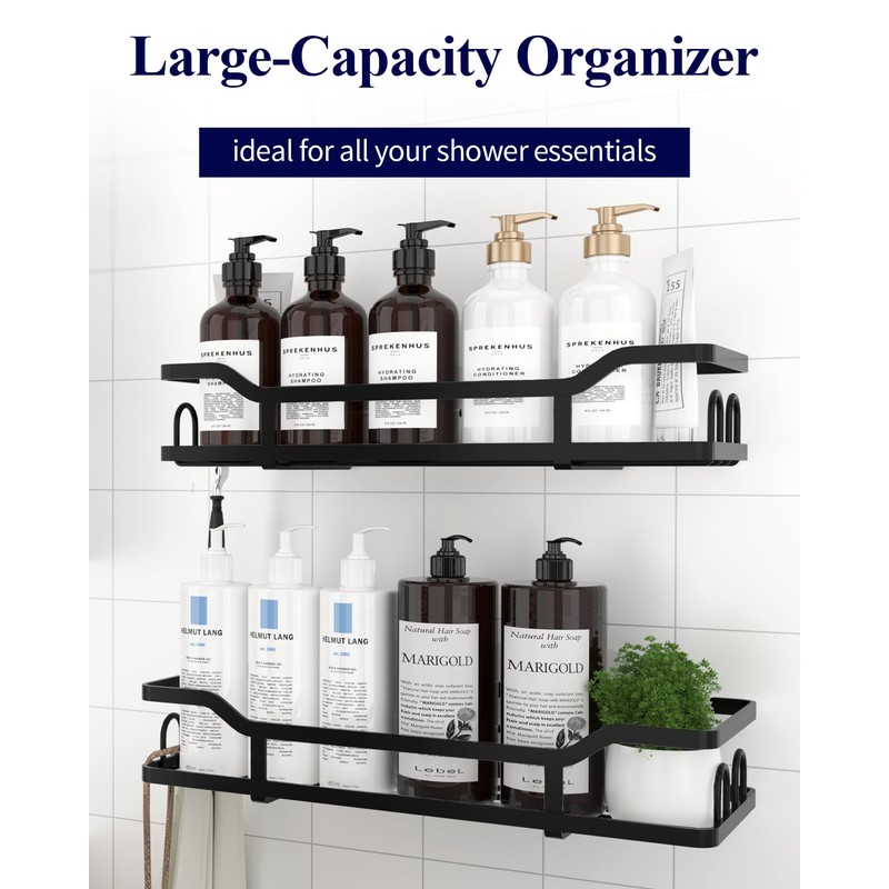 Kitsure Shower Caddy - 2 Pack, No Drilling Shower Organizer