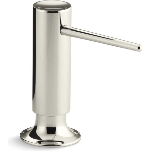 (Nickel) - Soap/lotion Dispenser with Contemporary Design, Vibrant Polished Nickel