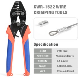iCrimp Wire Rope Tool Set for Aluminum Oval Sleeves and Stop Loops Cable Railing, Hand Swaging-Crimp & Cut-with 150pcs Aluminum Sleeves
