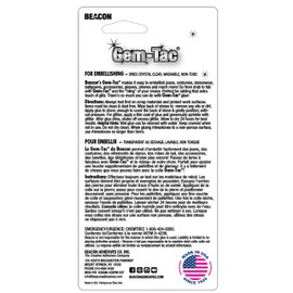 Beacon BEACON Gem-Tac Premium Quality Adhesive for Securely Bonding Rhinestones and Gems - Water-Based, UVA Resistant, 4-Ounce