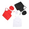 3 Set Kids Apron and Chef Hat Red Black White