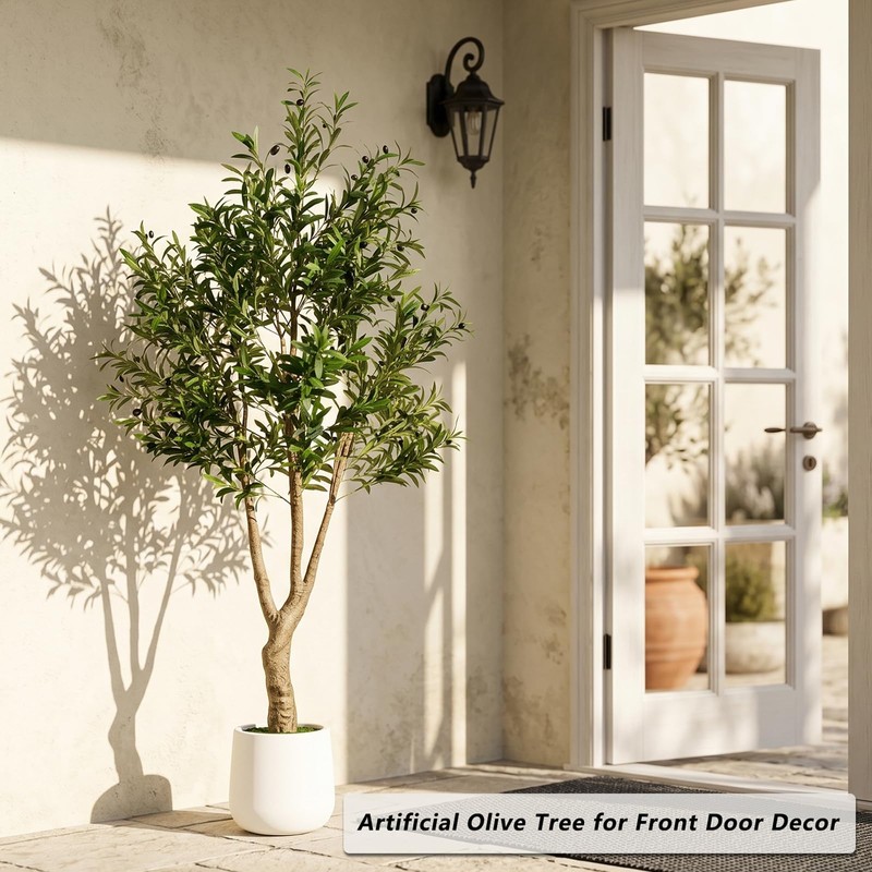 LYLYFAN Olive Tree Artificial Indoor 7FT Faux Olive Tree with