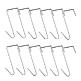OJYUDD 12 Pack White Smart Over The Door Hook,2 Side Metal Z Hooks,S Hooks for Hanging Coats,Bags,Towels for Bathroom,Kitchen,Office