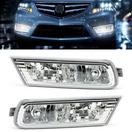 HECASA Fog Light Compatible with 2010-2013 Acura MDX Pair LH RH Fog Lamp without Bulbs Driver Side & Passenger Side Replacement for AC2594101 AC2595101