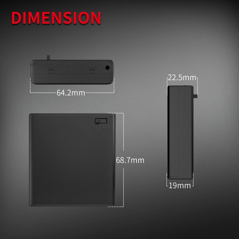 DAIERTEK 4 AA Battery Holder with Switch 6V Battery Case