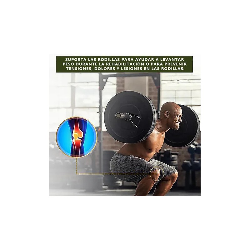 Set Rodillera Elástica y Muñequera Deportiva HLCassCo Negro Crossfit Gym