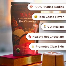 Rasa Magnificent Mushrooms Hot Chocolate | Adaptogenic Hot Cocoa Mix, Made With Organic Cacao and Organic Mushrooms | Superfunctional Instant Hot Chocolate (6 oz / 14 servings)