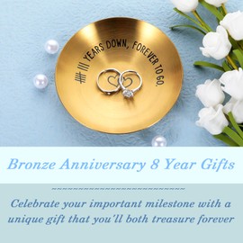 8 Year Bronze Anniversary Wedding Gifts for Him Her Couple 8th Anniversary for Her Ring Holder Bronze Gifts 8 Year Wedding Anniversary for Husband Wife Women Men Christmas Valentines Birthday Gifts