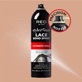 Red by Kiss Lace Bond Hold Spray Styler Fixer – The Ultimate Adhesive Spray for Wigs, Active Use, Fast Drying, Up to 72Hours 20X Stronger Hold, Daily Wig Applications