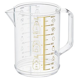 OSK MC-2 Measuring Cup, Sumikko Gurashi Measuring Cup, Large, 20.3 fl oz (600 ml), Made in Japan, Graduated, Boiling Water, Handle, Cute, Stylish, Easy to Use, Easy to Pour, For Cooking, Clear