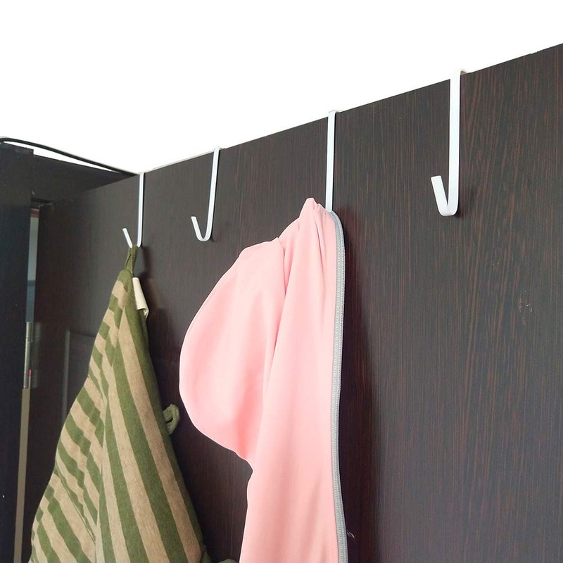 OJYUDD 12 Pack White Smart Over The Door Hook,2 Side