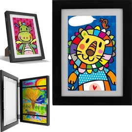 Change Picture Frame for Kids A4 Art Storage for Kids 100 Artworks (1 Piece, Black)