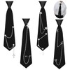 Shyyween 4 Pcs Punk Metal Chain Necktie for Women Men