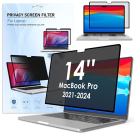 SOPPY Privacy Screen Filter for MacBook Pro 14 inch, Anti Peeping Blue light Glare, Anti-Glare Privacy Screen Protector, Compatible with Mac Laptop 14 inch (2021-2024 M1/M2/M3/M4)