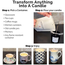 Phoenix Wick Candle Making Kit – Transform Anything Into A Candle – Candle Making Kit with Wick + 7oz Wax (Cat Calming Scent)