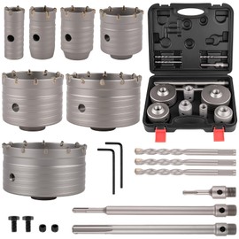 Luney 20PCS Concrete Hole Saw Kits, 30 40 50 65 80 100 110MM, Hole Saw Tool Set with 3 Core Drill Bits & SDS Plus & Max Shank for Concrete Cement Brick Stone Wall Drilling, Concrete Core Drill Bit Set