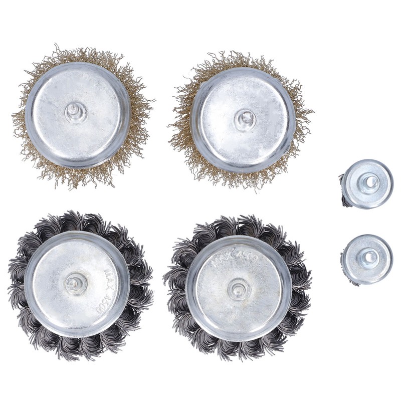 6Pcs Twisted Wire Brush Steel Metal Deburring Grinding Rust Removal