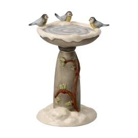 Goebel Figurine Winter Bird Bath - Winter Forest Christmas