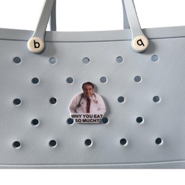 Fxfenoxo Dr Now - Abalorio para bolsa Bogg, 3 pulgadas, acrílico, accesorios divertidos para médico y enfermera, Acrílico, No es una piedra preciosa