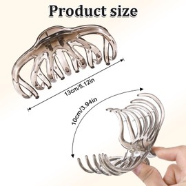 Gjinxi Large Hair Claw Clips, 3PCS Big Octopus Hair Clip For Thick Long Straight Hair, Non Slip Strong Grip Jaw Clip, Vintage Hair Styling Accessories for Women Girls