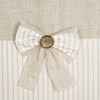 DOSLY IDÉES Farmhouse Linen Shower Curtain,Bowknot,Cotton Blend Fabric,Pleated Beige Stripe,Country