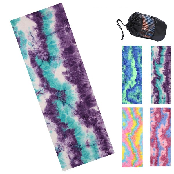 Hot Yoga Towel with Non-Slip Grip Dots, Microfiber Yoga Mat