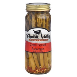 Amish Valley Products Pickled Aspargus Spears Glass Jar Vegetable (Zesty, One Jar)