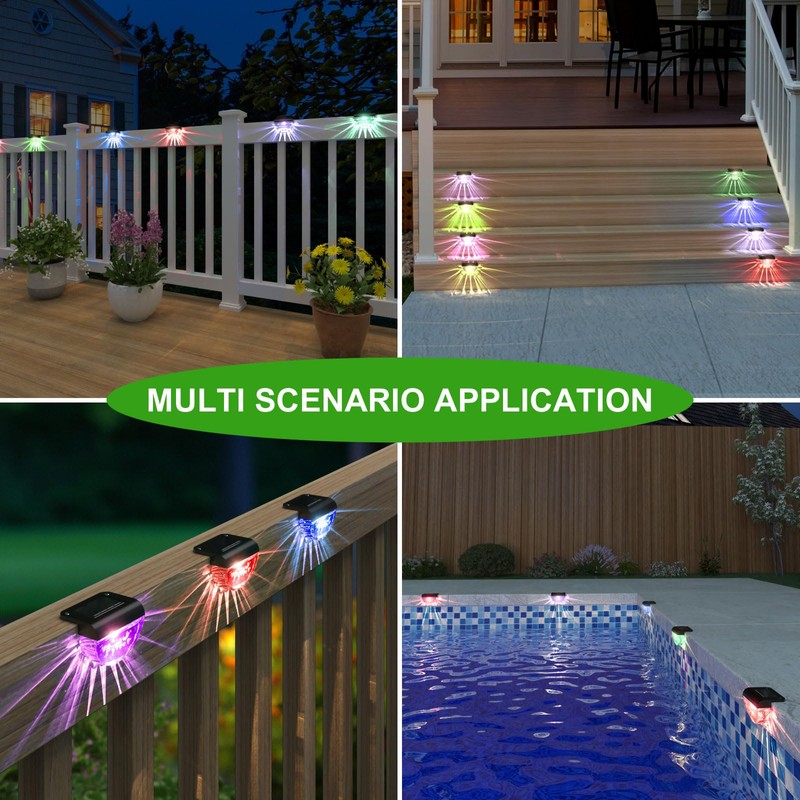 Melunar 12 Pack Solar Deck Lights Outdoor, Solar Step Lights