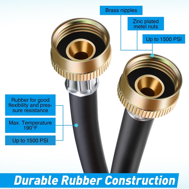 Dreyoo Y Mixer Hose Connector with Washing Machine Hose, 1FT