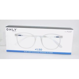 Blue Light ONLY EYEWEAR  Reader  BLUE LIGHT BLOCKING " The Poet " 2.50 NEW !!