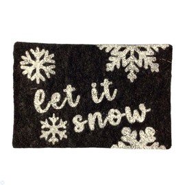 Dollhouse Door Mat Let It Snow Winter Christmas Front Entrance Hall Accessory