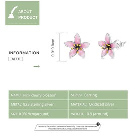 S925 Sterling Silver Pink Flower Stud Earrings for Teen Girls Kids Women Hypoallergenic Earring Christmas Gifts for Teenage Girls Women