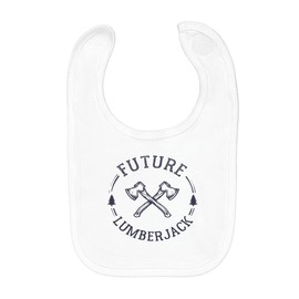 Fabulous Baby Bib Organic Cotton Future Lumberjack Lumberjack Forest Work, White