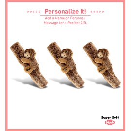 DolliBu Brown Monkey Plush Car Seatbelt Cover - Soft Fluffy Cushion Support for Safety Seat Belt Strap Cover, Decorative Wild Life Stuffed Animal Padded Toy Cute Vehicle Accessory for Kids & Adults