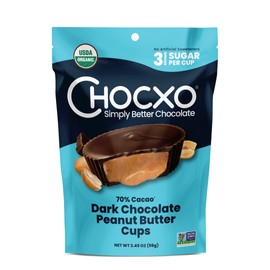Chocxo Peanut Butter Cups Dark Chocolate 70% Organic 3.45 Ounce