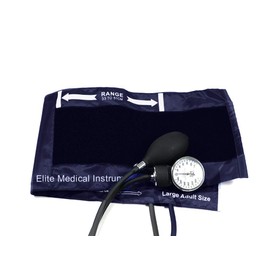Elite Medical Instruments EMI EMI Aneroid Sphygmomanometer Manual Blood Pressure Navy Large Adult Cuff (Large Adult - Navy)