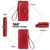 RRANCharltu Women's Large Capacity Leather Purse, red, Elegant