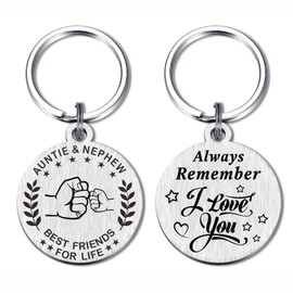FALOGI Auntie Gifts from Nephew, Auntie Birthday Gifts, Remember I Love You Auntie Keychain